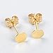 Tiny Round Dot Disc Stud Earrings in 925 Sterling Silver, Gold Vermeil, or Rose Gold Vermeil | Dainty Minimalist Earrings for Women (Gold Vermeil, 3mm)