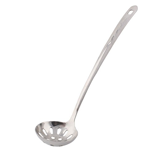 uxcell Stainless Steel Kitchenware Soup Perforated Straining Ladle 6cm Dia
