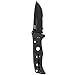 Benchmade - Adamas 275 Drop Point Blade Knife, Made in the USA (Serrated Edge/Black Handle)