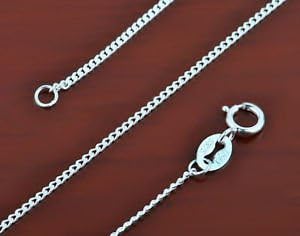 Ddang - 925 Sterling Silver Herringbone Flat Curb Chain Necklace Length:14 inch -35cm -1.5g JEW 0221
