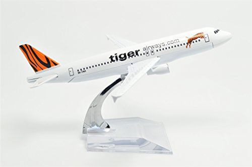 TANG DYNASTY(TM) 1:400 16cm AIR Asia Air Bus A320 Tiger Painting Metal Airplane Model Plane Toy Plane Model