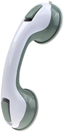 TooFun Grab Bar Suction Shower Handle &amp; Bathroom Balance Bar - Safety Hand Rail Support - Handicap, Elderly, Injury, Senior Assist Bath Handle, Non Skid (12 in.) (12 Inches, Grey/White)
