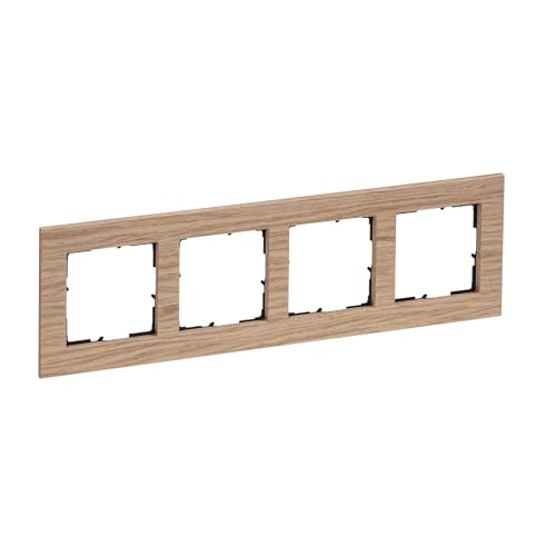 LEGRAND, Seano Natura 766144 - Marco de 4 compartimentos de material auténtico, producción sostenible y embalaje, diseño de roble marrón claro