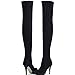 Shoe'N Tale Women Over The Knee High Stretchy Leather Thigh High Snow Boots(8.5,Suede Black)