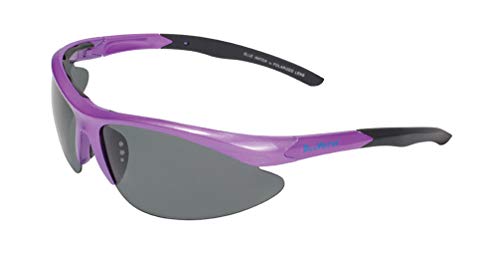 BluWater Polarized Eyewear Isl/ers Semi-Rimless 2 Series Sunglasses, Gloss Purple Frame, Polarized Grey Lens
