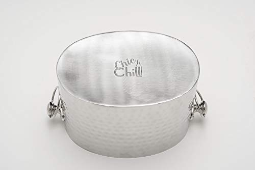 Chic Chill 2-Bottle Wine Chiller Ice Bucket | Keeps Bottles Cold Without Touching Ice | Handcrafted Artisan Design | Patented Technology | Stainless Steel