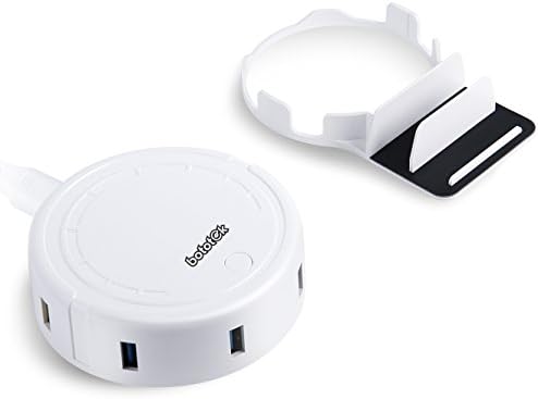 Bototek 6-Port USB Charger Desktop Station Dock &amp; Organizer With USB C Charging Port for Smartphones（White）