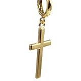 Doinshop Fashion Piercing Stud Details Cross Tragus Upper Ear Cartilage Earrings (gold)