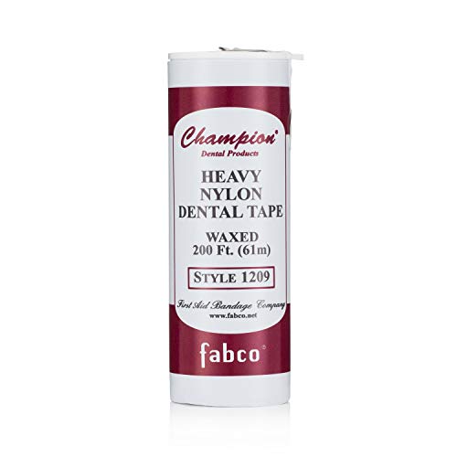 Champion Dental Tape, Thick Waxed Unflavored Heavy Nylon Dental Floss