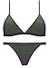 Jaci.Vela Women's Fashion Bikini Set Solid Color Two Piece Swimsuit,US6-8=Tag Size L,Olive Green