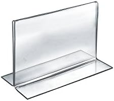 2-Sided Double-Foot Acrylic Horizontal Sign Holder 7 W x 5.5 H - Count of 10