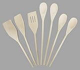 Mountain Woods 7 Piece Organic Wood Utensil Set, Spatula and Spoons | Eco-friendly Safe Kitchen Cooking Tools