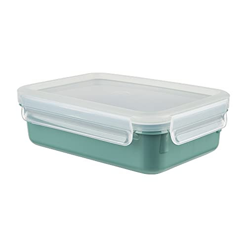 Emsa N10310 Clip & Close Color Edition 4 Piece Food Storage Container Set | 0.2/0.55/0.8/2.2 L | Leak Proof | Hygienic | BPA Free | Dishwasher, Microwave and Freezer Safe | Powder Green