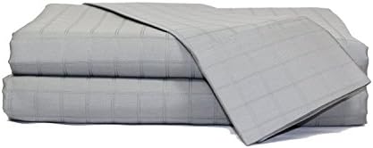 500 Thread Count 100% Egyptian Cotton Window Pane Gray King Windowpane Sheet Sets by Sam Linens