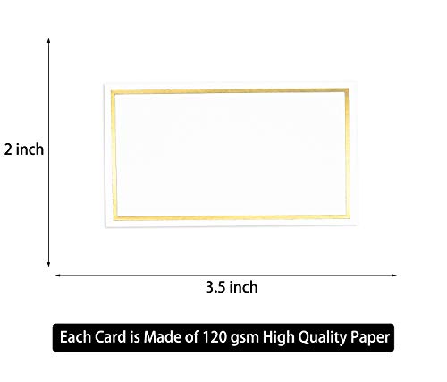 ã€250 Packã€‘ Place Cards -Elegant Name Cards with Gold Foil Borders -Perfect For Wedding, Business Event -Table Name Cards, Table Tent Cards, Seating Cards, Wedding Name Cards 2 x 3.5 inch [Pack of 250]