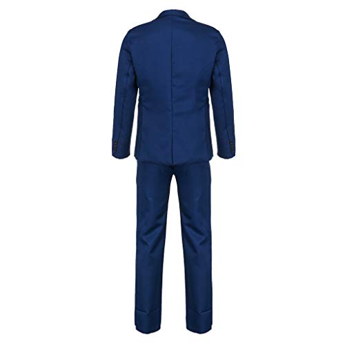 Realdo Mens 2 Pieces Suit,Mens Slim Fit One Button Business Wedding Banquet Blazer & Trousers Navy