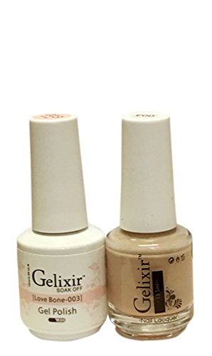 GelixirDuo Matching Gel and Nail Polish, Made in USA. (003-Love Bone)