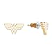 DC Comics Jewelry for Women, Wonder Woman Stud Earrings, WW Logo, Flash Plated