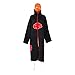 ai-Do Naruto Costume Akatsuki Style Cloak Plus Size(Itachi Stand Collar) (XXXL Size) Black