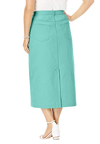 Jessica London Women's Plus Size Classic Cotton Denim Long Skirt - 20, Black - Thumbnail 3