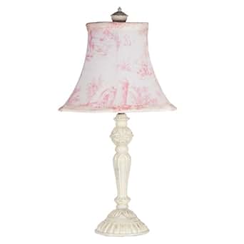 Shabby Chic Styled White Table Lamp with Handmade Fabric ...