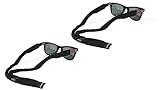 Croakies Cotton Suiter Eyeglass and Sunglass Retainer / Strap, Black (2 Pack)