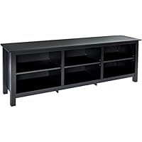 Rockpoint Argus Wood TV Stand Media Console, 70-Inch - Espresso Black