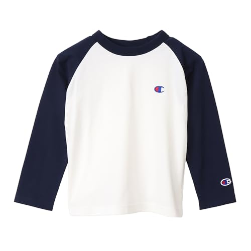 長袖Tシャツ キッズ 長袖 丸首 綿100％ ワンポイントロゴ刺繡 ラグランロングスリーブTシャツ CK-Y403-370-120