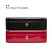 KYODOLED Locking Cash Box with Lock,Money Box with Cash Tray,Lock Safe Box with Key,Money Saving Organizer,11.81Lx 9.45Wx 3.54H Inches,Red XL Large