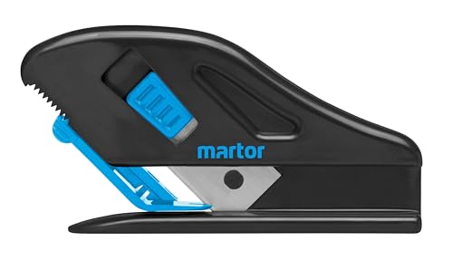 MARTOR Coltello di sicurezza SECUMAX MOBILEX, regolatore della profondità di taglio, lama nascosta per la massima sicurezza, regolabile da 2 a 10 mm, Pellicole, carta, schiuma e molto altro.