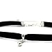 Arthlin White Glass Imitation Pearl Pendant on Black Velvet Choker Necklace for Women, Made in USA