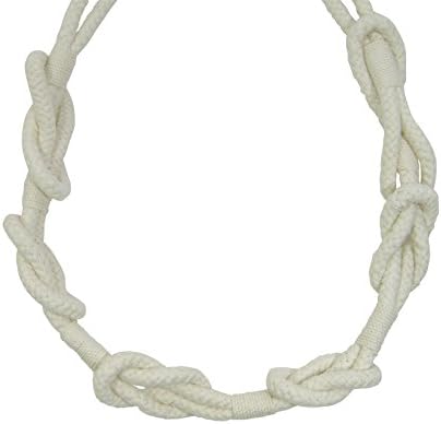 CHAIN LINK REEF KNOT COTTON CREAM CURTAIN DRAPE 90CM 35" TIEBACK HOLD BACK