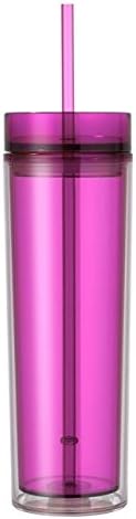 Skinny Acrylic Tumbler, Double Wall, Skinny Acrylic Tumbler 16oz Pink