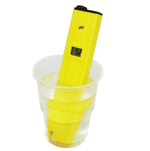 CyberTech PHTester PH-107 Digital pH Meter Tester, With 2 Pack of Calibration Solution Mixture Included.