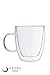 AURA Double Wall Insulated Glass Mugs by Kaizen One - 12oz (Set of 2)