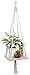 Luxbon Macrame Plant Hangers Shelf Garden Planter Rack Indoor Hanging Planter Shelf Decorative Boho Home Decor Hanging Shelf Plant Holder Outdoor Flower Pot Holder Square