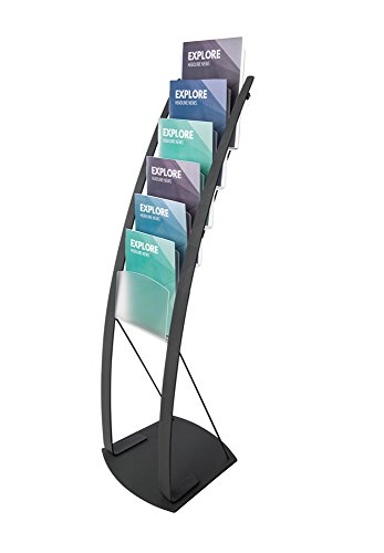 Deflect-O Floor Stand with 6 Compartments, 13 by 16-1/2 by 49-Inch, Black