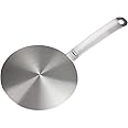 Heat Diffuser Stainless Steel Induction Adapter Plate Removable Handle Coffee Milk Cookware Induction Hob Heat Cooking Diffuser for Electric Stove 5.5inch