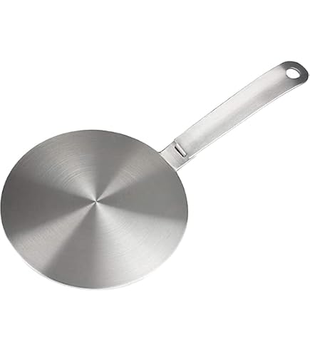 Adaptateur de cuisinière à induction, plaque diffuseur de chaleur avec poignée amovible, casserole en céramique argentée pour cuisinière à induction domestique, cuisinière électrique, cuisine (20 cm