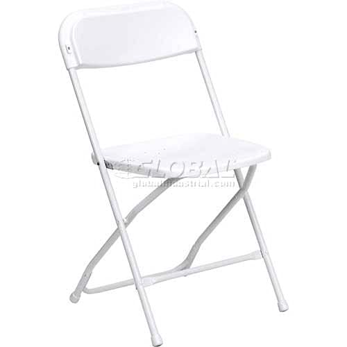 Photo 1 of *** 2 chairs only**Plastic Folding Chair, 800 lbs. Capacity, White - Lot of 10