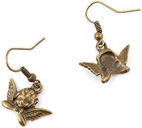 2 Pairs Earring Jewelry Making Charms Antique Bronze Findings Hooks Supplies Wholesale Supply Handmade O6KM9 Angel Cupid