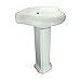 Renovators Supply Portsmouth 22 Inch Corner Pedestal Bathroom Sink, White Overflow And Pre Drilled 4 In. Centerset Faucet Holes - Grade A Porcelain Easy Clean Sink