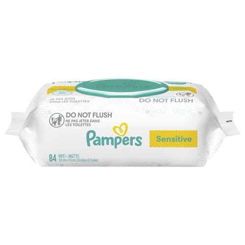 PAMPERS BABY WIPES SENSITIVE PERFUME FREE 1X POP-TOP PACK 84 COUNT