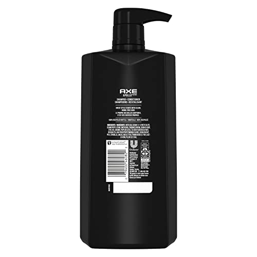 AXE 2-IN-1 SHAMPOO & CONDITIONER FOR CLEAN & STRONG HAIR APOLLO WASH & CARE SAGE & CEDARWOOD 100% RECYCLED BOTTLE 28 OZ