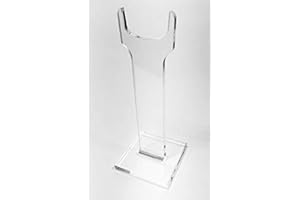 CLEARCO Rifle Stand, Single Clear Wide Top Gun display, individual units for displaying angled or straight collectible rifles & guns. Order TWO, one for each side, choosing from multiple sizes. (10 Inch)