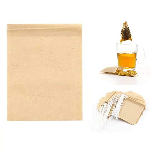 300PCS Disposable Tea bags,Paper Tea filter Bags with Drawstring Safe Strong Penetration Unbleached Paper for Loose Leaf Tea and Coffee(big size) - Thumbnail 7