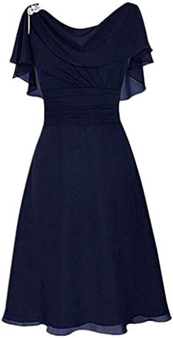 Aunimeifly Ladies' Formal Wedding Dress Women Sexy Slash Neck High Waist Party Cocktail Ball Chiffon Dress