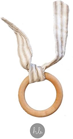 Crinkle Toy for Babies by Homi Baby - Organic Hand-sewn Baby Paper Toy with Organic Wood Ring Teether Sealed with Organic Coconut Oil - Machine Washable - Perfect "Crinkle" Noise for Babies