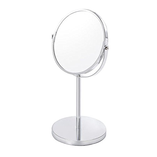 Makeup Mirror 6'' Tabletop 3X Magnifying Zoom Two-Side Round Vanity Mirror 360° Swivel Cosmetic Mirror with Base (Chrome Finish) - Thumbnail 7