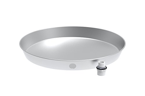20" Aluminum Water Heater Drain Pan with PVC Fitting - Thumbnail 2